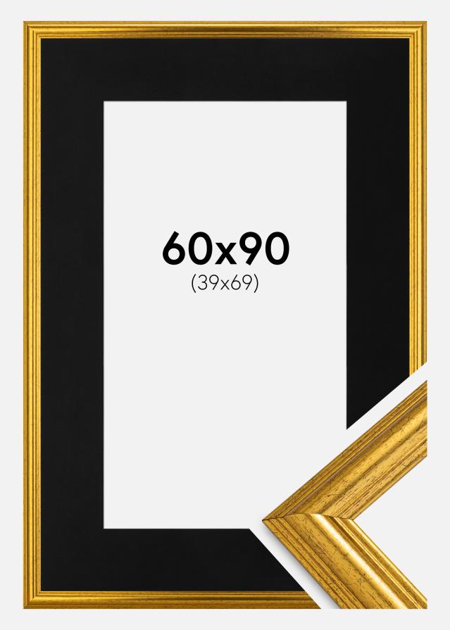 Kehys Västkusten Kulta 60x90 cm - Paspatuuri Musta 40x70 cm