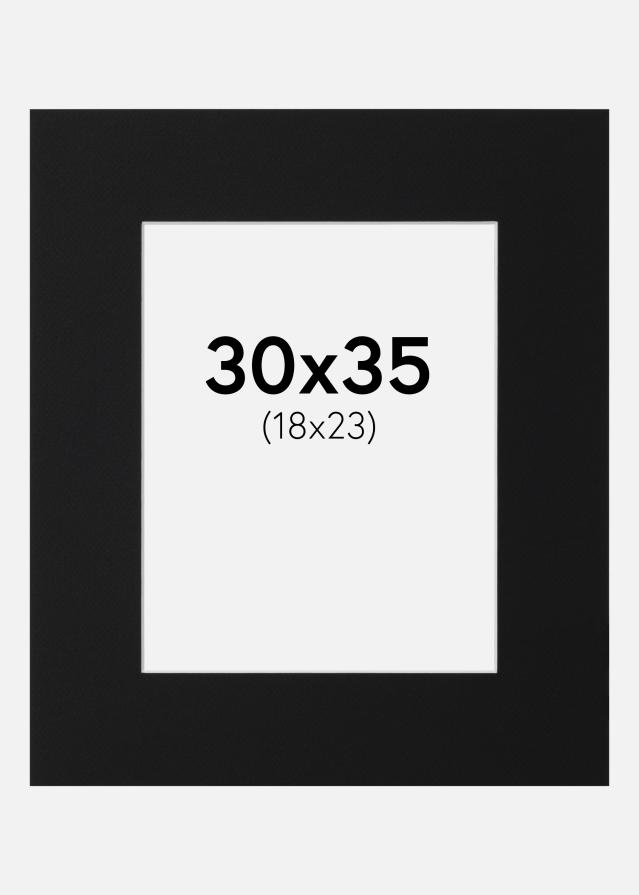 Paspatuuri Musta Standard (Valkoinen keskus) 30x35 cm (18x23)