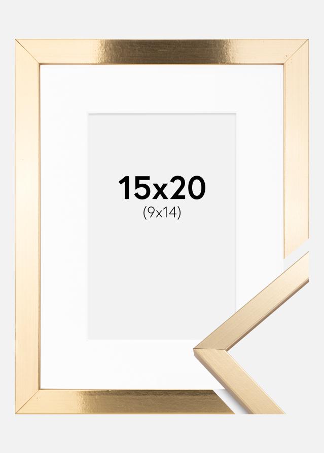 Kehys Trendy Kulta 15x20 cm - Passepartout Valkoinen 10x15 cm