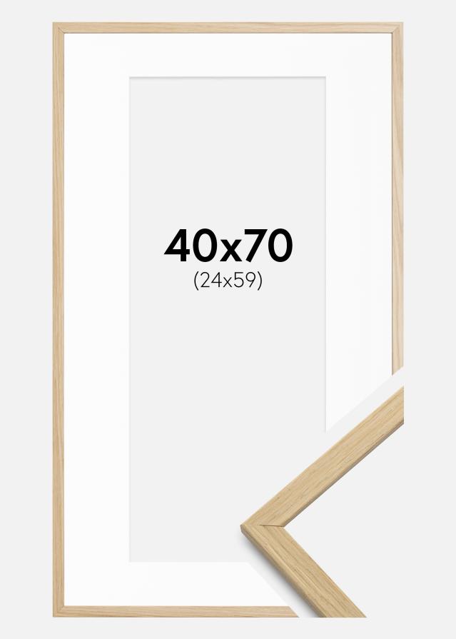 Kehys Edsbyn Tammi 40x70 cm - Passepartout Valkoinen 25x60 cm