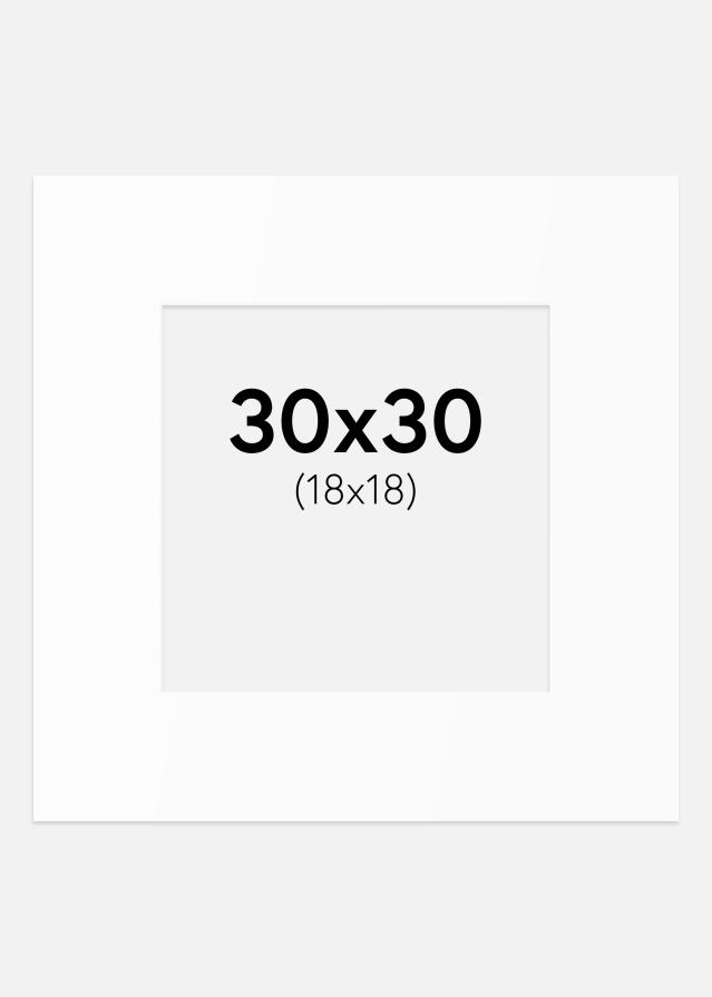 Passepartout Valkoinen Standard (Valkoinen keskus) 30x30 cm (18x18)