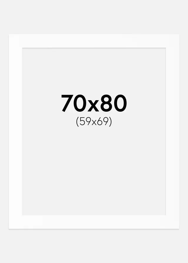Paspatuuri Valkoinen Standard (Valkoinen keskus) 70x80 cm (59x69)