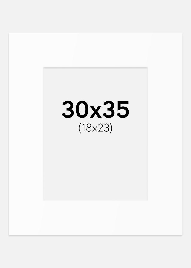 Passepartout Valkoinen Standard (Valkoinen keskus) 30x35 cm (18x23)