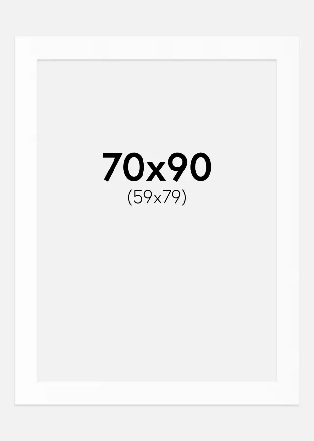 Passepartout Valkoinen Standard (Valkoinen keskus) 70x90 cm (59x79)