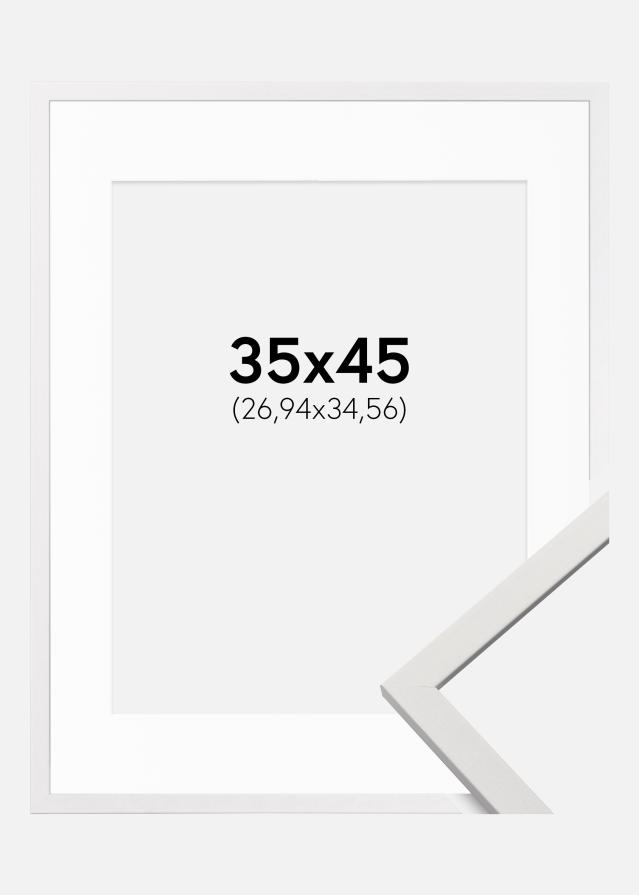 Kehys Edsbyn Valkoinen 35x45 cm - Passepartout Valkoinen 11x14 tuumaa