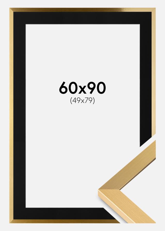 Kehys Selection Kulta 60x90 cm - Passepartout Musta 50x80 cm