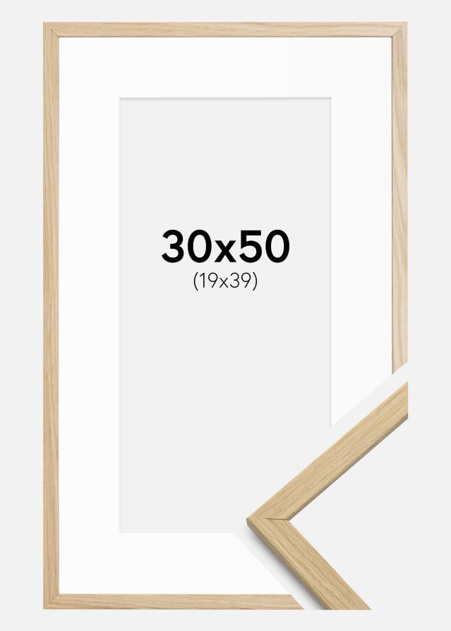Kehys Edsbyn Tammi 30x50 cm - Passepartout Valkoinen 20x40 cm