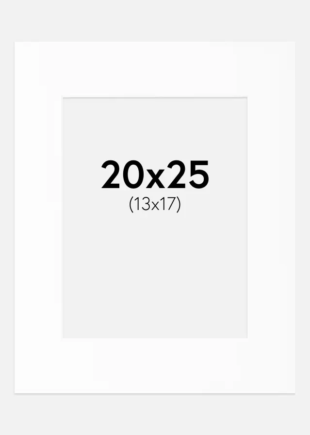 Passepartout Valkoinen Standard (Valkoinen keskus) 20x25 cm (13x17)