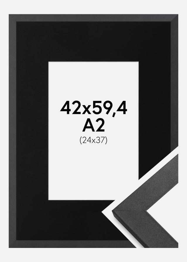 Kehys Graphite Wood 42x59,4 cm (A2) - Paspatuuri Musta 25x38 cm