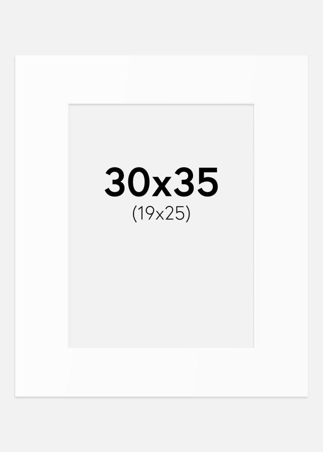 Passepartout Valkoinen Standard (Valkoinen keskus) 30x35 cm (19x25)