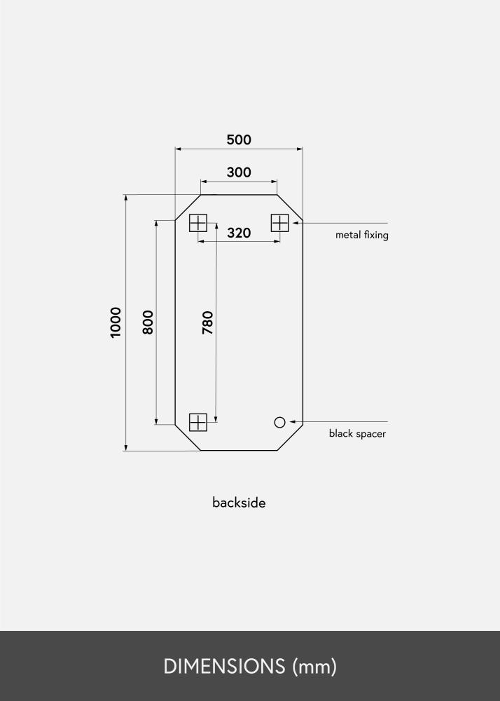KAILA Peili Tall Octagon 50x100 cm