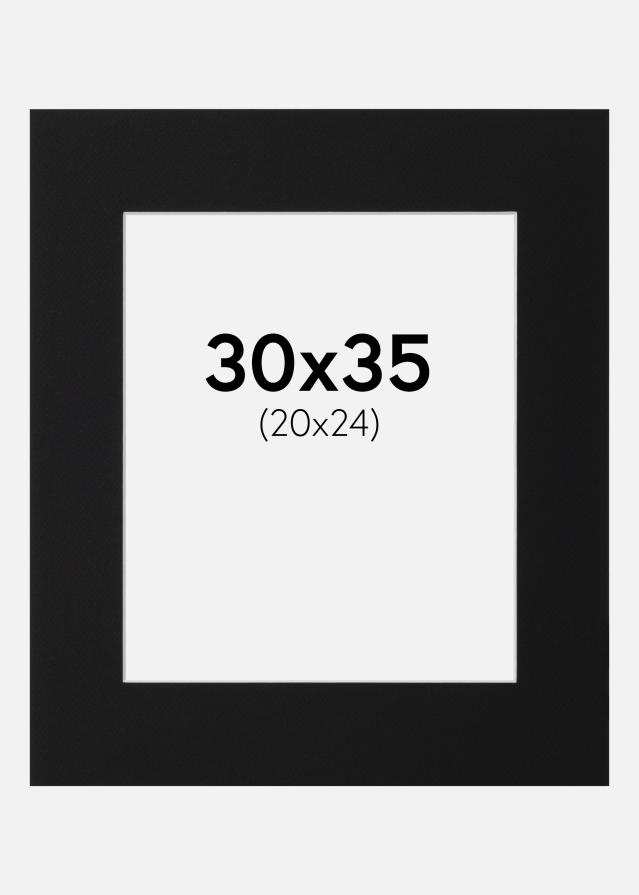 Paspatuuri Musta Standard (Valkoinen keskus) 30x35 cm (20x24)