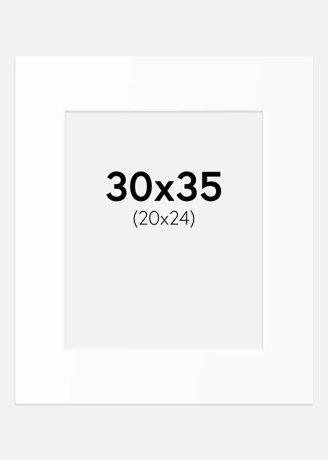 Passepartout Valkoinen Standard (Valkoinen keskus) 30x35 cm (20x24)
