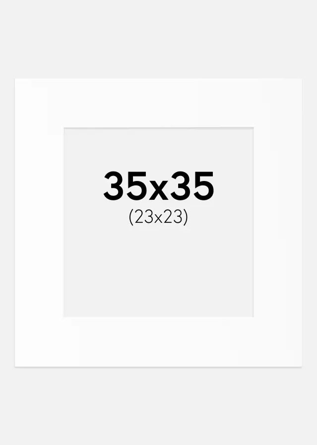 Paspatuuri Valkoinen Standard (Valkoinen keskus) 35x35 cm (23x23)