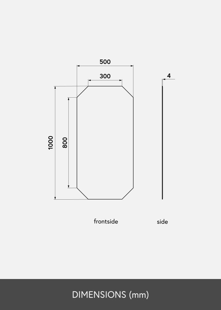 KAILA Peili Tall Octagon 50x100 cm