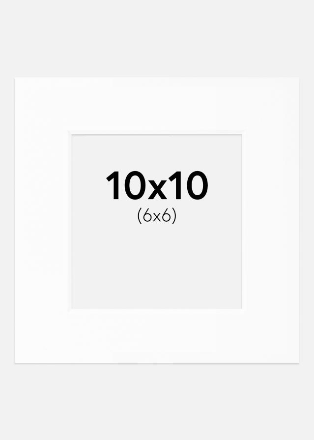 Passepartout Valkoinen Standard (Valkoinen keskus) 10x10 cm (6x6)