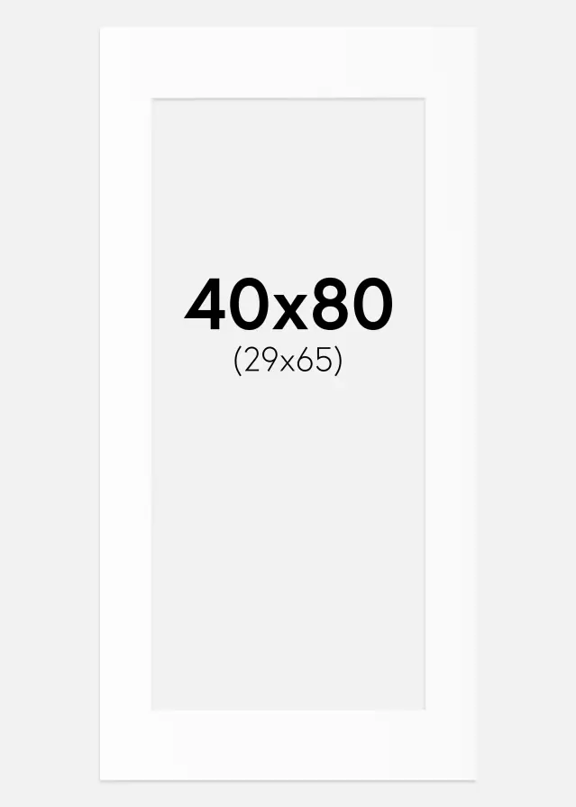 Paspatuuri Valkoinen Standard (Valkoinen keskus) 40x80 cm (29x65)