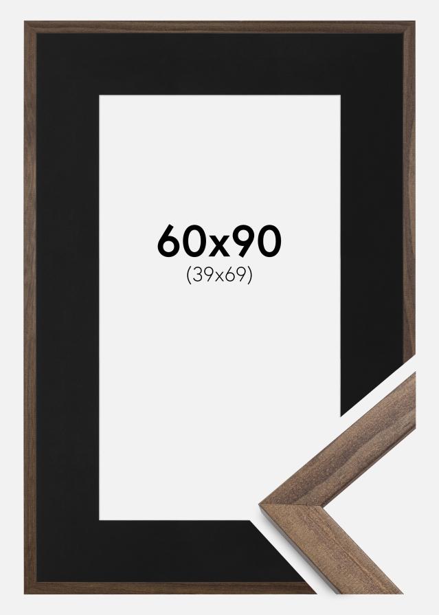 Kehys Stilren Saksanpähkinä 60x90 cm - Paspatuuri Musta 40x70 cm
