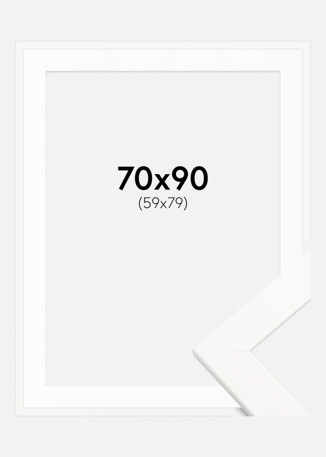 Kehys Trendline Valkoinen 70x90 cm - Passepartout Valkoinen 60x80 cm