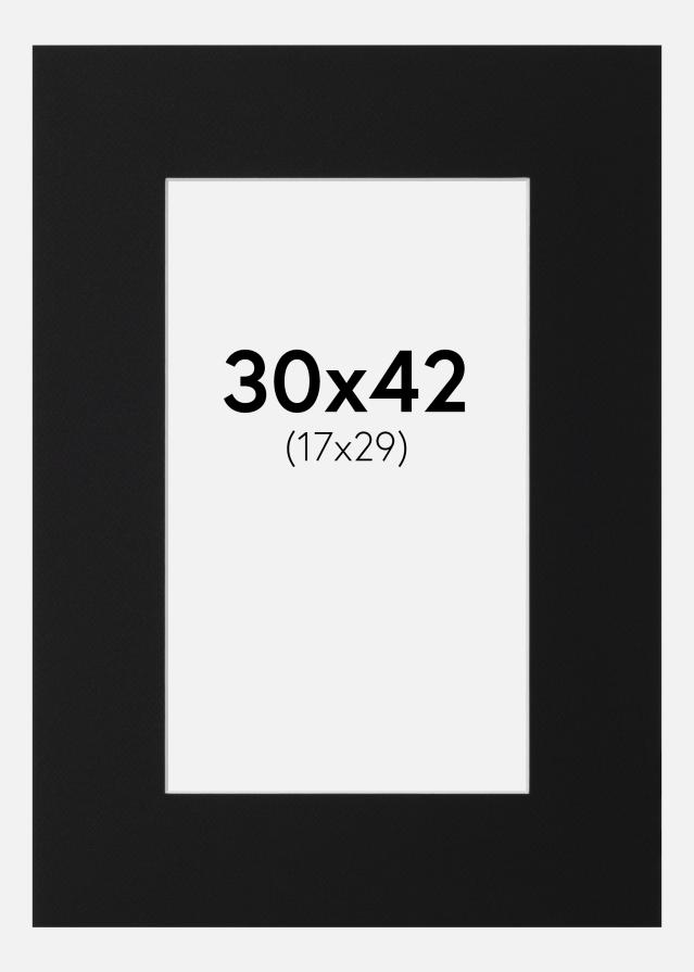 Paspatuuri Musta Standard (Valkoinen keskus) 30x42 cm (17x29)