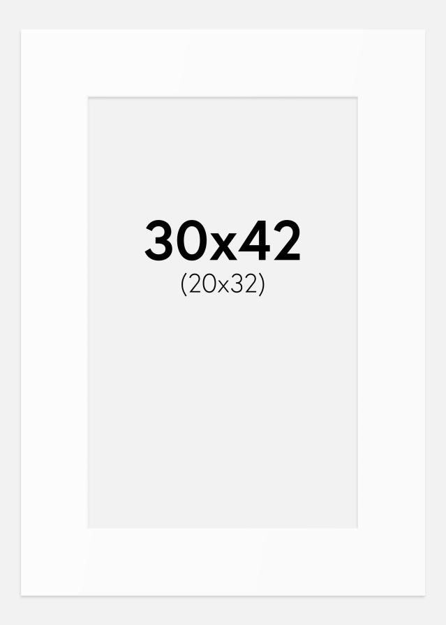 Passepartout Valkoinen Standard (Valkoinen keskus) 30x42 cm (20x32)