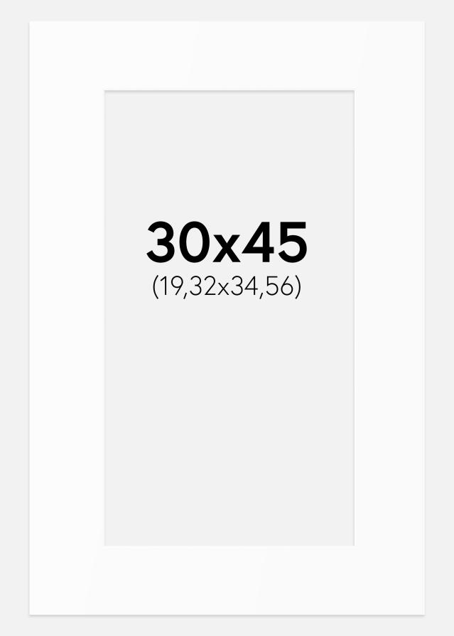Passepartout Valkoinen Standard (Valkoinen keskus) 30x45 cm (19,32x34,56)