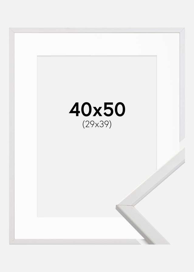 Kehys Galant Valkoinen 40x50 cm - Passepartout Valkoinen 30x40 cm