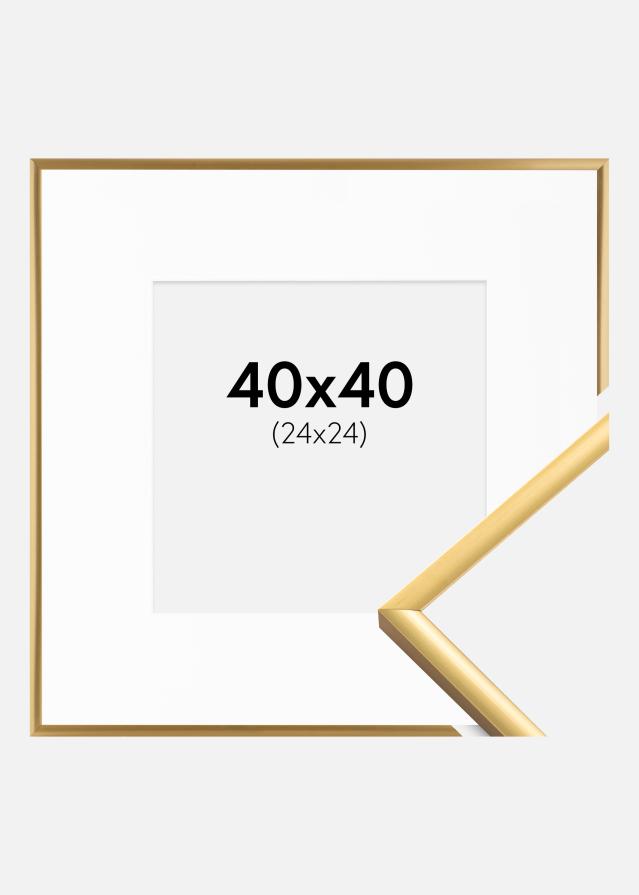 Kehys New Lifestyle Shiny Gold 40x40 cm - Passepartout Valkoinen 25x25 cm