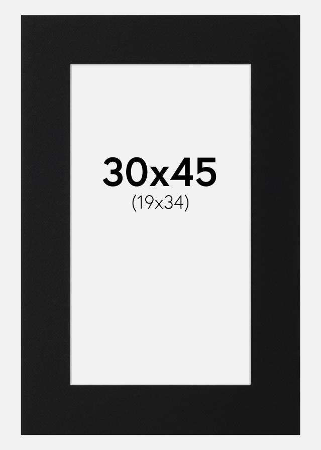 Paspatuuri Musta Standard (Valkoinen keskus) 30x45 cm (19x34)