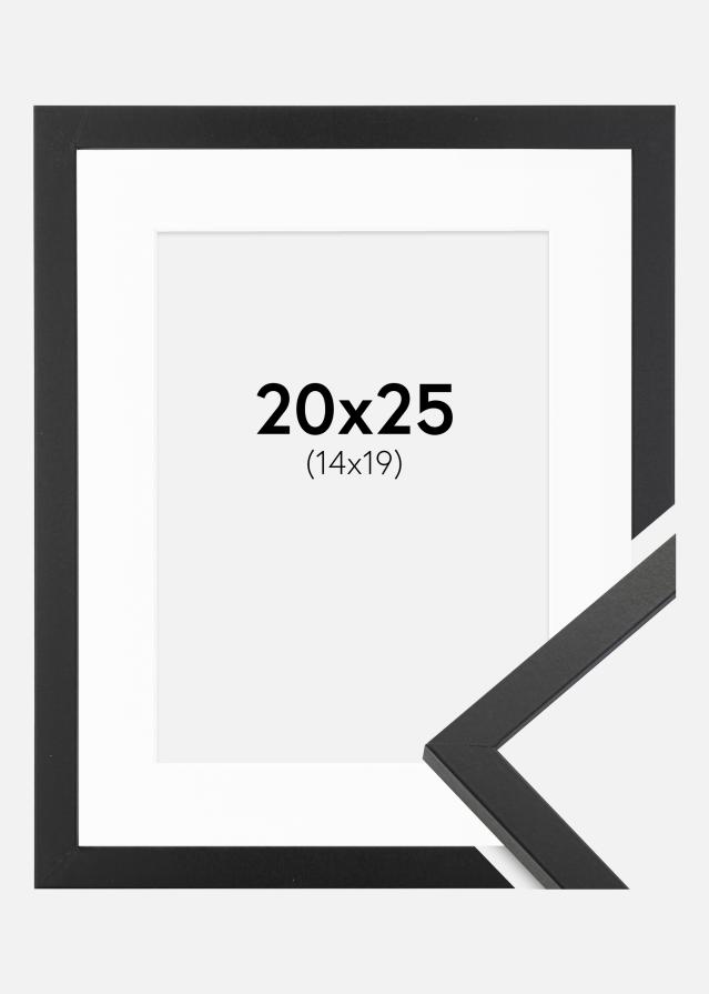 Kehys Trendy Musta 20x25 cm - Passepartout Valkoinen 15x20 cm