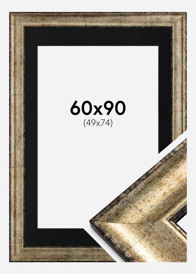 Kehys Saltsjöbaden Antiikin kulta 60x90 cm - Passepartout Musta 50x75 cm