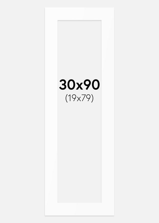 Passepartout Valkoinen Standard (Valkoinen keskus) 30x90 cm (19x79)