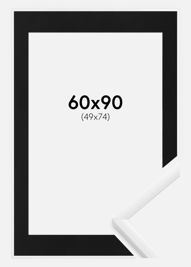 Kehys New Lifestyle Valkoinen 60x90 cm - Passepartout Musta 50x75 cm