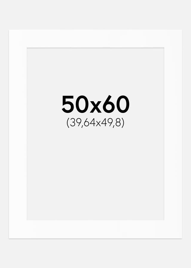Passepartout Valkoinen Standard (Valkoinen keskus) 50x60 cm (39,64x49,8)