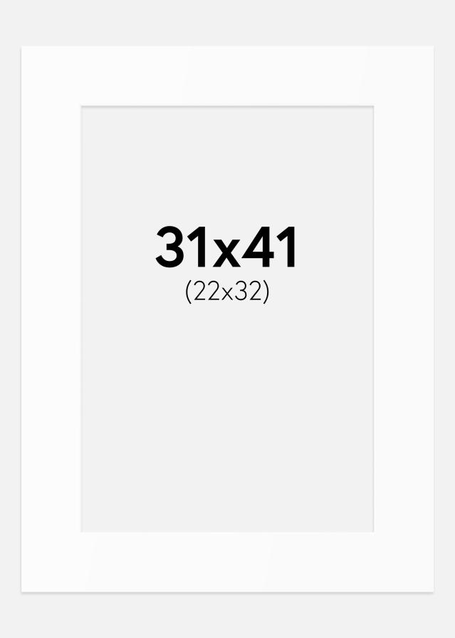 Passepartout Valkoinen Standard (Valkoinen keskus) 31x41 cm (22x32)