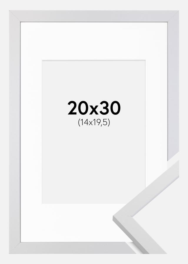 Kehys Trendy Valkoinen 20x30 cm - Passepartout Valkoinen 15x21 cm (A5)