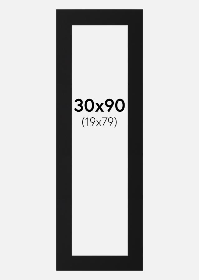 Paspatuuri Musta Standard (Valkoinen keskus) 30x90 cm (19x79)