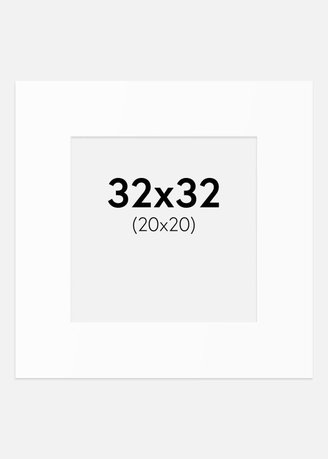 Passepartout Valkoinen Standard (Valkoinen keskus) 32x32 cm (20x20)