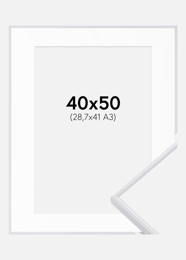 Kehys Visby Valkoinen 40x50 cm - Passepartout Valkoinen 29,7x42 cm (A3)