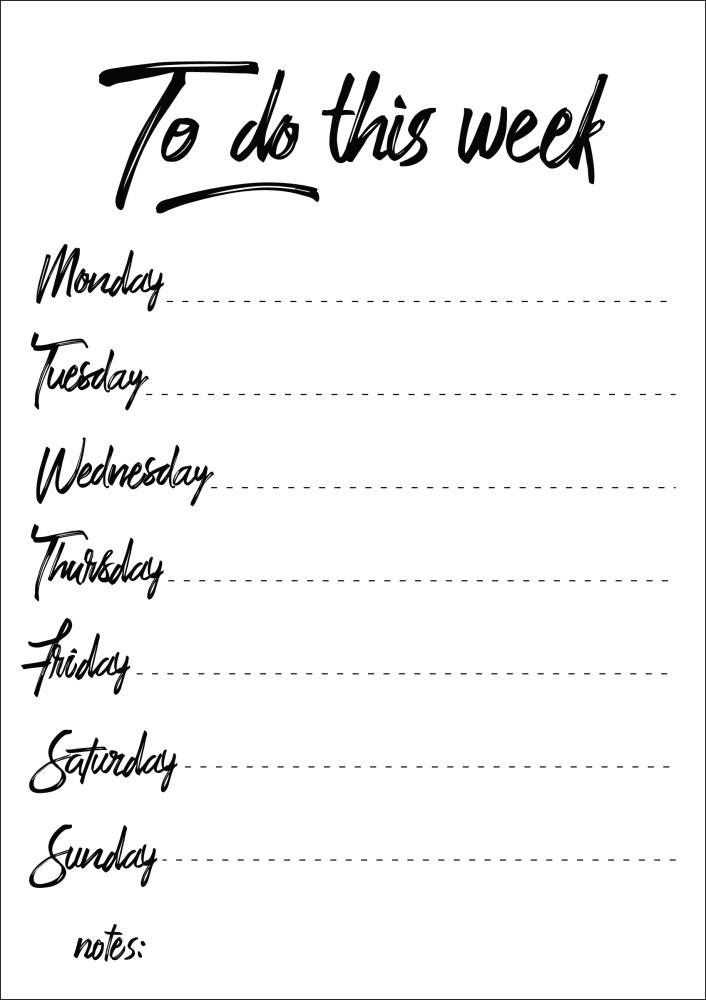 Week Planner I - White Juliste