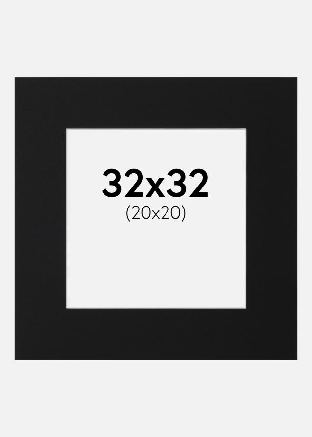 Paspatuuri Musta Standard (Valkoinen keskus) 32x32 cm (20x20)