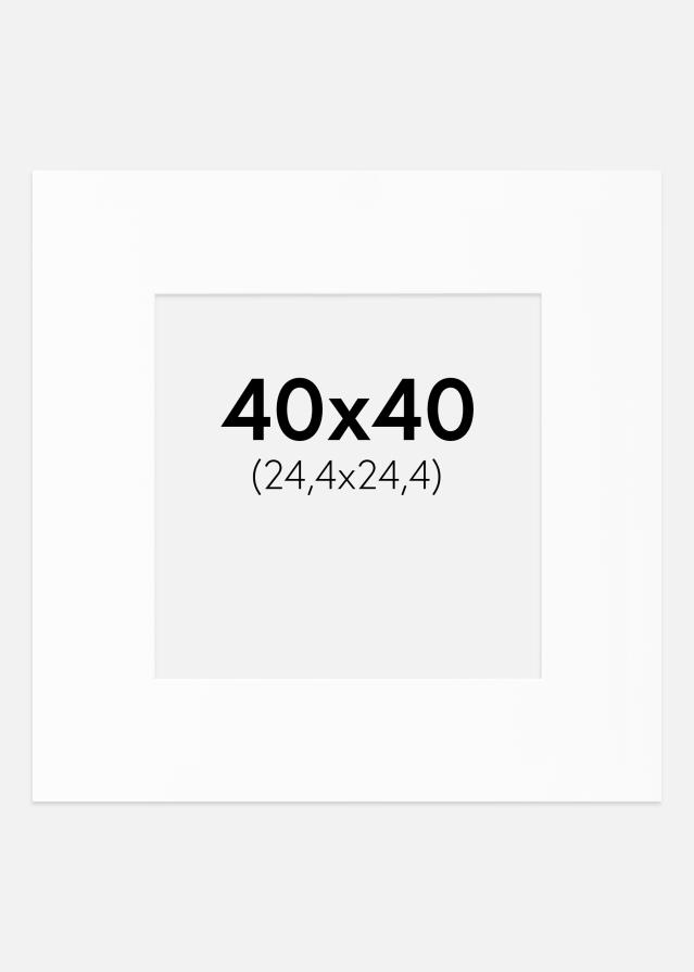 Passepartout Valkoinen Standard (Valkoinen keskus) 40x40 cm (24,4x24,4)