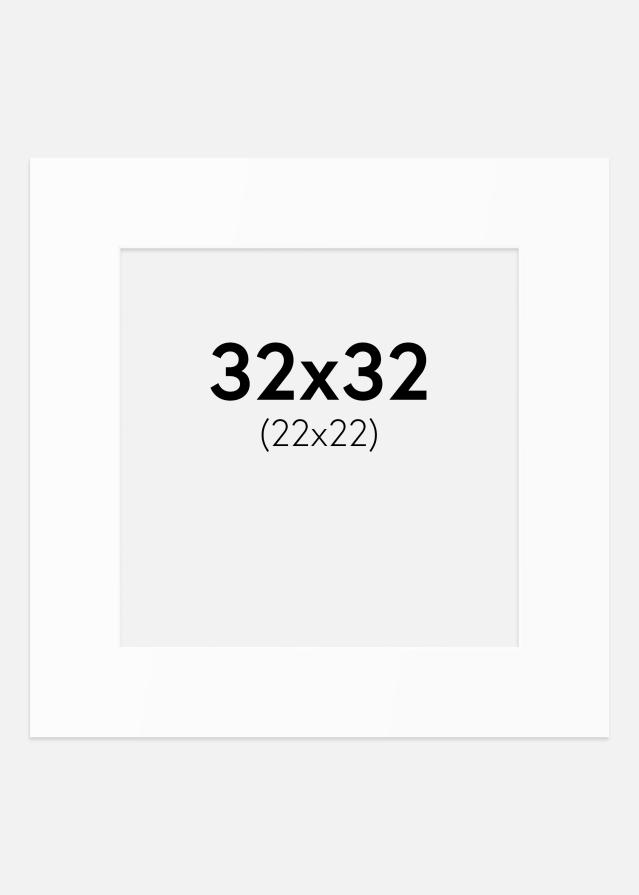 Passepartout Valkoinen Standard (Valkoinen keskus) 32x32 cm (22x22)