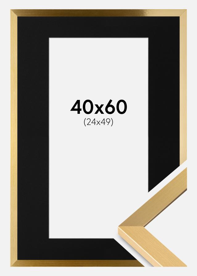 Kehys Selection Kulta 40x60 cm - Passepartout Musta 25x50 cm