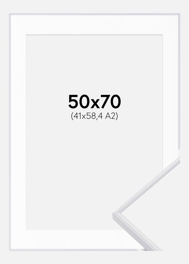 Kehys Visby Valkoinen 50x70 cm - Passepartout Valkoinen 42x59,4 cm (A2)