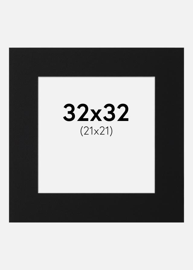 Paspatuuri Musta Standard (Valkoinen keskus) 32x32 cm (21x21)