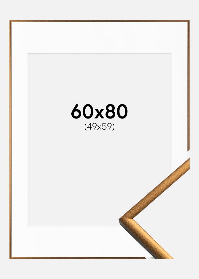 Kehys New Lifestyle Pronssi 60x80 cm - Passepartout Valkoinen 50x60 cm