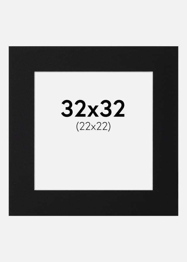 Paspatuuri Musta Standard (Valkoinen keskus) 32x32 cm (22x22)