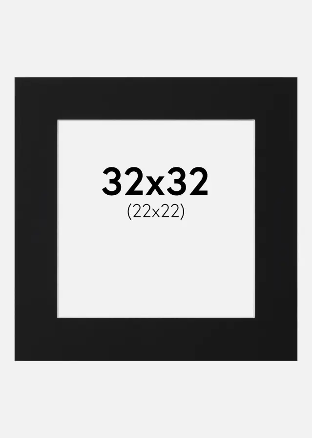 Paspatuuri Musta Standard (Valkoinen keskus) 32x32 cm (22x22)