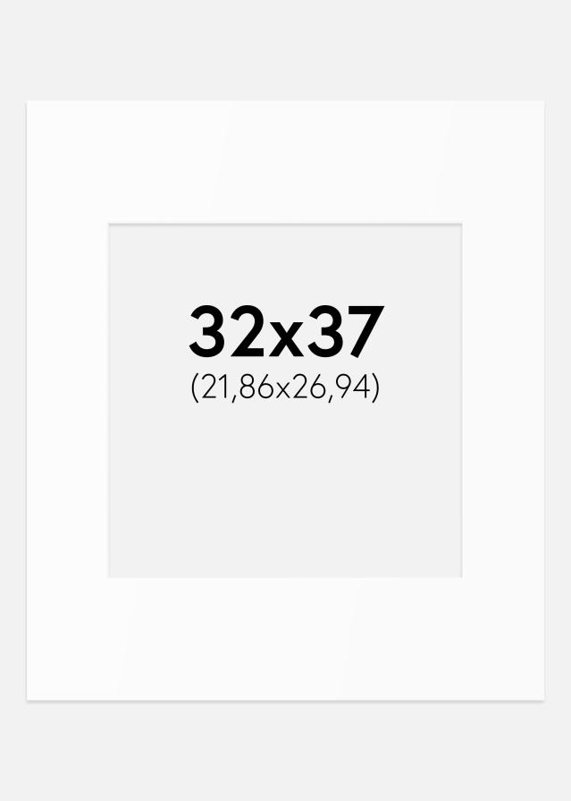 Passepartout Valkoinen Standard (Valkoinen keskus) 32x37 cm (21,86x26,94)
